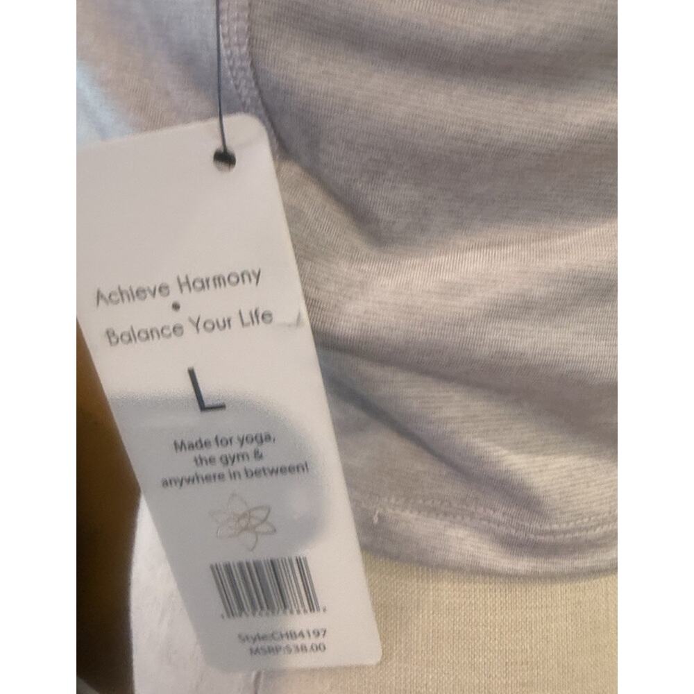 Harmony Balance Cropped Tank Top Women’s Large Heather Gray Yoga Gym NWT - Picture 4 of 9